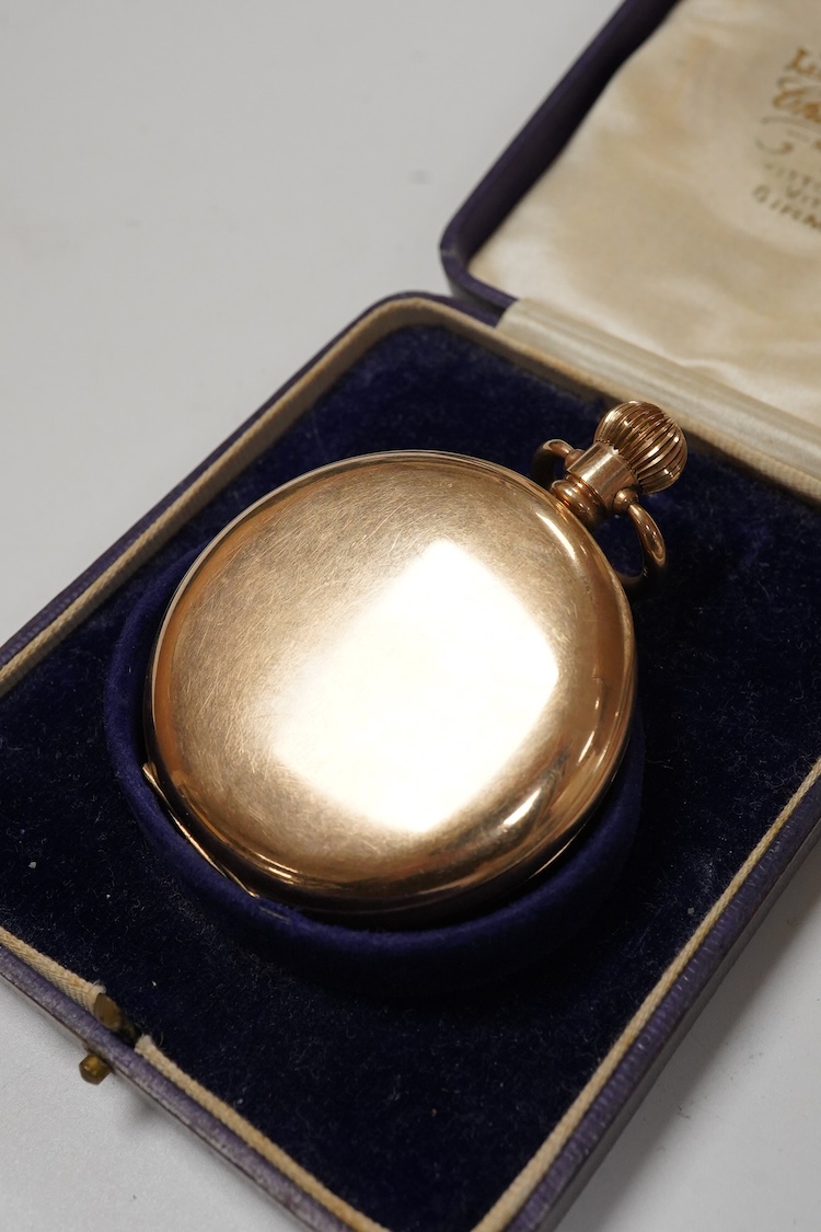 A 9ct gold bracelet, 18cm, 3.5 grams and a quantity of silver, white metal, 925 and costume jewellery, a gold plated half hunter pocket watch contained in a jewellery box.